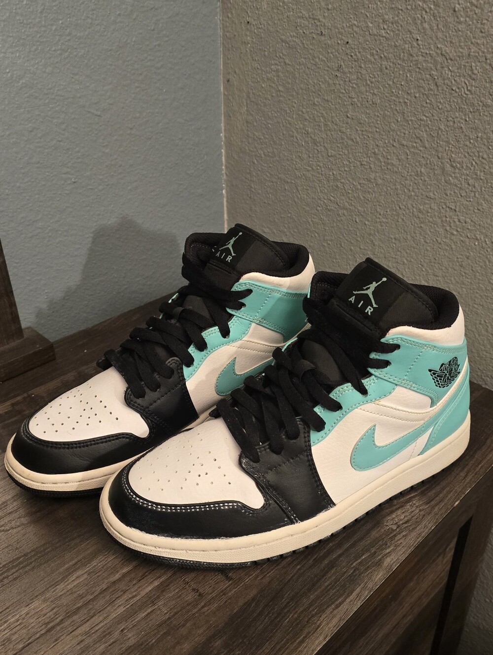 Jordan Men's High-Top Sneakers in Teal, Black & White